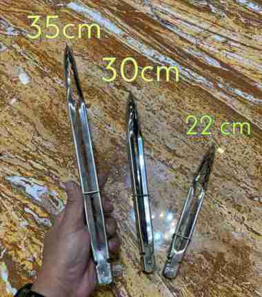 Capitan Makanan STAINLESS STEEL TONGS Jepitan capit besi gorengan roti 22 cm