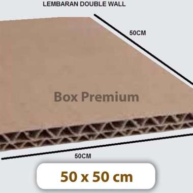 Lembaran Kardus Double Wall uk 50x50 cm Dus Box Packing Kemasan Polos