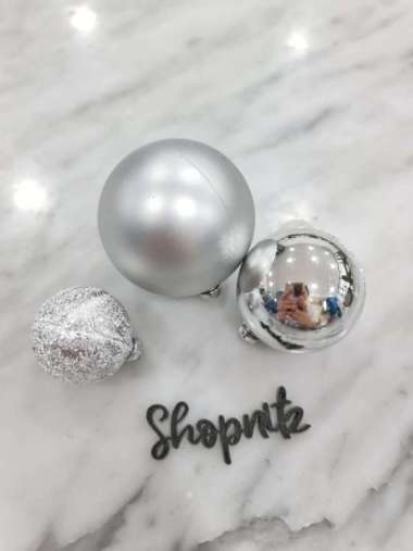 Topper Cake Balloon Elegant Dekorasi Toper Kue Balon 3Pcs / Set Silver