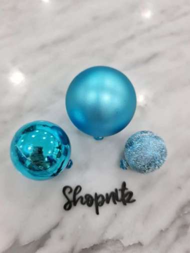 Topper Cake Balloon Elegant Dekorasi Toper Kue Balon 3Pcs / Set Blue