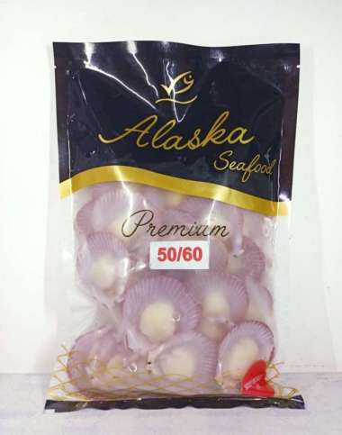 Kerang Srimping Bersih Ukuran 50/60 - 500 Gram I HALF SHELL SCALLOP
