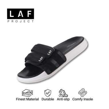 Sandal Slide Pria Ringan Anti Licin Hitam Putih Kalla Original LAF Project 36