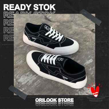 PATROBAS EQUIP LOW BLACK WHITE & CHARCOAL (ABU) - Sepatu Sneakers Canvas Pria/Wanita Patrobas Origin