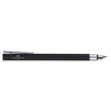 Faber-Castell Neo Slim Fountain Pen M Black Matt, Shiny Chromed