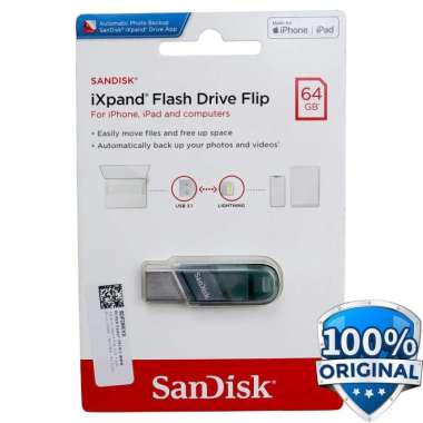 USB FLASH DISK OTG FLASHDISK SANDISK iXpand FLASH DRIVE FLIP LIGHTNING 64 gb