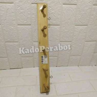 kapstok kayu 5 kait - hanger baju cantolan pintu - gantungan baju kayu
