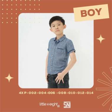 Little X∙eight Boy Yusril Shirt 11-12 tahun Blue