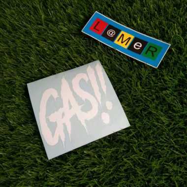 STIKER GAS!! 10 CM PUTIH.