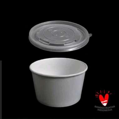 PAPER BOWL 650 ML | MANGKOK KERTAS 650ML | 1Dus=500 PCS | Plus Tutup