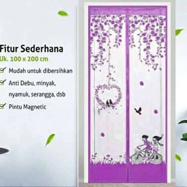 Tirai magnet anti nyamuk loyal bosque motif random Ungu motif random