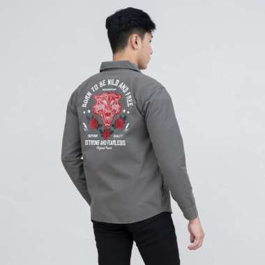 houseofcuff jaket jeans parka abu tebal pria unisex strong n fearless XL
