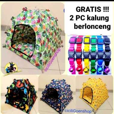 gratis 2 kalung n bantal alas TENDA MOTIF CANTIK kitten Kucing anjing-