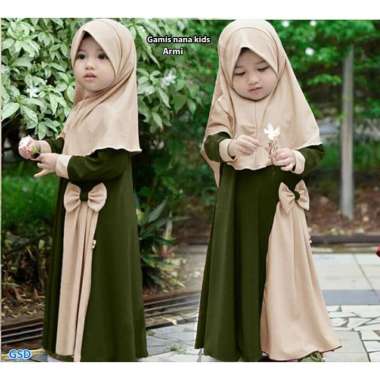 2022 Lisa Syar'I Kids Mosscrepe Baju Gamis Anak Trendy KEKINIAN Nana Kids/Dress Syari Cewek Armi