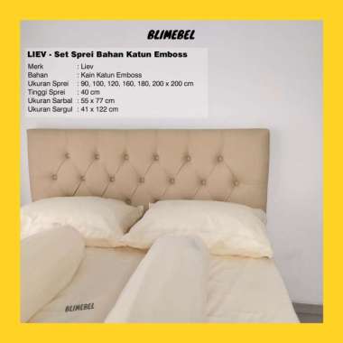 Set Paket Sprei King Koil Katun Emboss /Kingkoil + Sarbal + Sargul Blue Motif 100 x 200