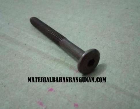 Baut Ligna JCBC M 6 x 55 mm Knock Down Bolt HItam Kepala Kunci L