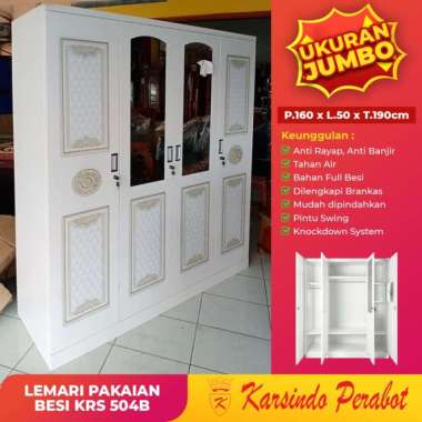 Lemari pakaian / lemari besi 4 pintu karsindo 504 b