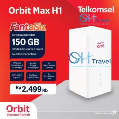 Telkomsel Orbit Max S Modem Wifi 4G High Speed Bonus Data 150Gb MAX H1 4G