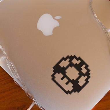 Grapinno Power Up Mushroom Super Mario Bit Decal Sticker Laptop for Apple MacBook 13 Inch hitam