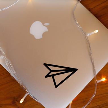 Grapinno Paper Plane Pesawat Kertas Decal Sticker Laptop for Apple MacBook 13 Inch hitam
