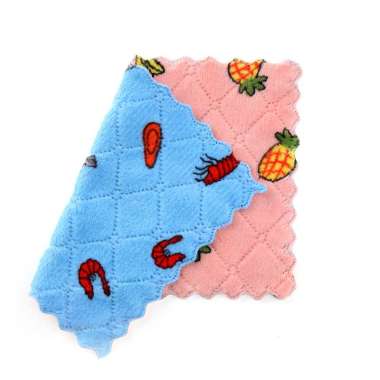 OEM SK-C561 C563 Kain Lap Dapur Meja Piring Anti Minyak / Kain Lap Piring Lembut Bahan Coral Fleece 