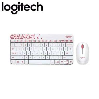 Logitech Wireless Keyboard+Mouse MK240 Nano Putih