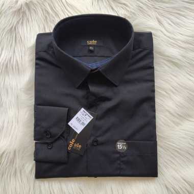 Kemeja Formal Hitam Cole Lengan Panjang Reguler fit Hitam 15