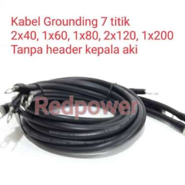 Kabel Grounding Redpower Hitam Mobil 7 Titik Tanpa Header Tembaga Aki