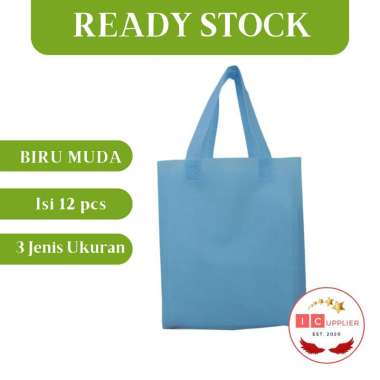 TAS SPUNBOND BIRU MUDA TAS SPONBOND/ TAS PROMOSI/ TAS TENTENG/ TAS SPUNBOND POLOS/ TAS SABLON 25x35x