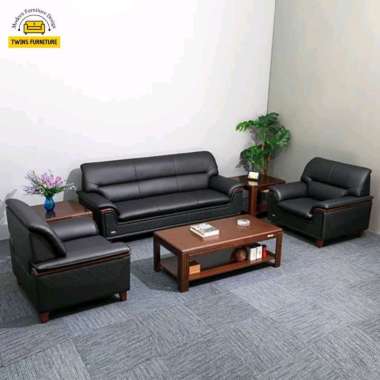 Sofa 311 Mewah Kantor Furniture Hitam Coklat Elegant Gaya Eropa
