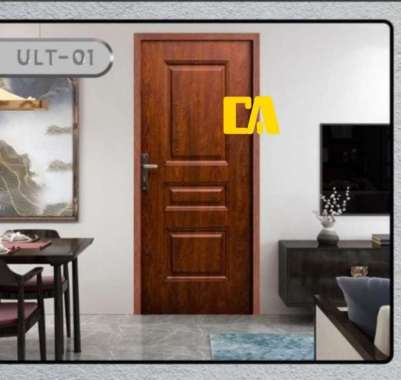 PINTU ALUMINIUM ULTIMA MOTIF KAYU ULT01 COKLAT 90 x 215cm
