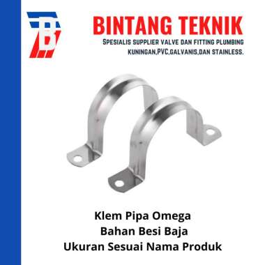 Klem Pipa Omega 2 1/2" inch Bahan Besi Galvanis Besi Baja