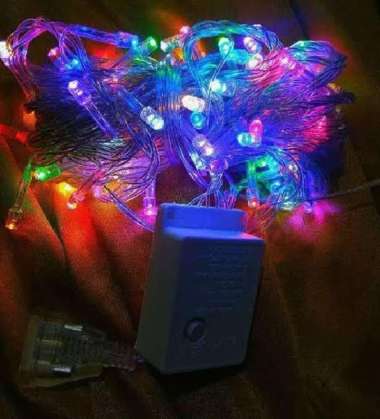 LAMPU TUMBLR RAINBOW PANJANG 10M LED 100PCS TINGGAL COLOK SAJA LAMPU