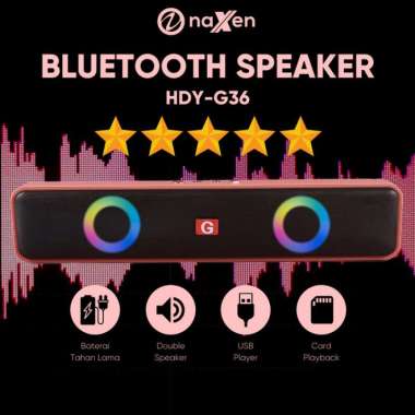 Speaker Bluetooth Jumbo Soundbar Naxen HDY-G36 Wireless Speaker Hitam warna