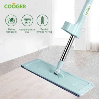 COOGER Alat Pel Kain Microfiber Standing Mop Alat Pel Praktis Foldable
