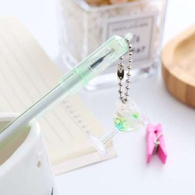 OEM ONE-A34 Pulpen Gelas Gantungan Pen Karakter Minuman Cangkir Pena Gel Bolpen Unik Alat tulis kant