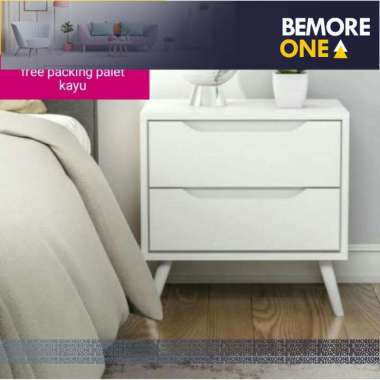 Meja Nakas meja kosmetik meja sudut meja kamar nakas sudut model 2laci - Putih