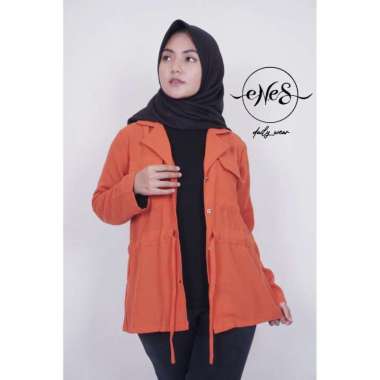Rizkya Batik Blouse Polos Jalinda Top Best Seller Fashion Muslim Wanita XL Orange