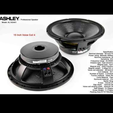 Speaker componen ASHLEY AL15G401 AL 15G401 15 Inch Original 1800 Watt