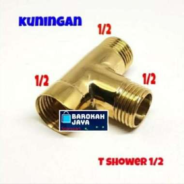 Indogo Keni T Shower 1/2" KUNINGAN/Sambungan Pipa Air/Kran/Keran