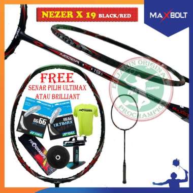 Maxbolt Nezer X 19 Raket Badminton Original PKT MBS BLACK GREEN