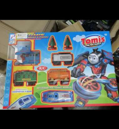 Mainan Remote control RC track thomas tomis kereta train rel berubah Multicolor