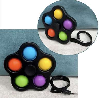 Mainan Pop It Spinner Fidget Pop It 5 Pop It Hitam