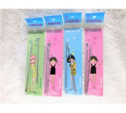 Pinset Komedo Stainless Pencetan Komedo Jerawat Pencabut Komedo (1 set