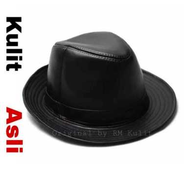 Topi Kulit Asli Topi Fedora Tompi Kulit Asli Original Tompi Pria Keren Coklat