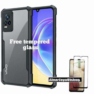 Case Vivo Y21 Y21s Y33s + TEMPERED GLASS ANTI GORES KACA y21 Y21s y33s - transparent