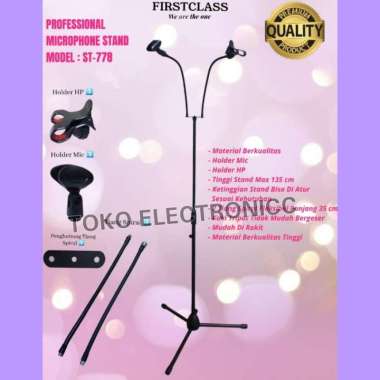 Stand Mic Lantai + Holder HP First Class ST-778