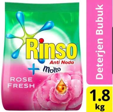 Promo Harga Rinso Anti Noda Deterjen Bubuk + Molto Pink Rose Fresh 1800 gr - Blibli