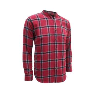 Redcliff Kemeja Pria Flannel Kerah Shanghai Panjang Maroon 6ID3192F L