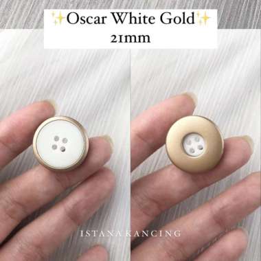 Kancing 4 Lubang Unik Gold Silver Kancing Blazer - Oscar White Gold