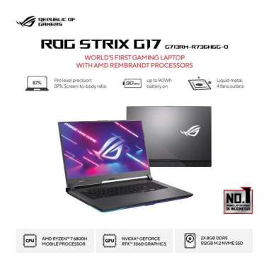 ASUS ROG Strix G17 G713RM-R736H6G-O - Eclipse Gray [AMD Ryzen™ 7 6800H / NVIDIA® GeForce RTX™ 3060 /